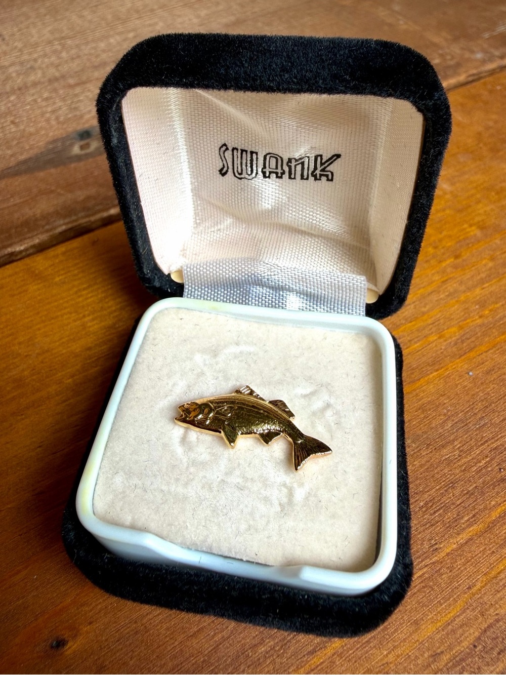 1950s Swank Gold Tone Fish Tie Tack Pin
